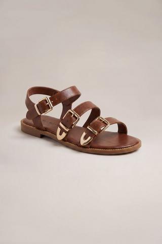 BUCKLE SLINGBAG SANDALS TAN
