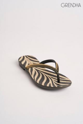 ZEBRA PRINT THONG SANDALS - Grendha