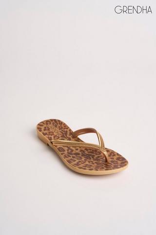 ANIMAL PRINT THONG SANDALS - Grendha