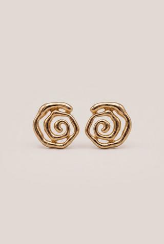 GOLD SPIRAL STUD EARRINGS