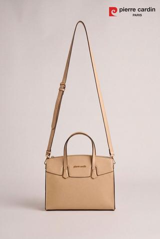 VIVIAN SATCHEL BAG TAUPE - Pierre Cardin