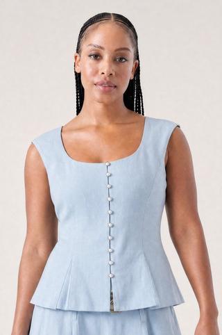 SHELL TOP LIGHT BLUE