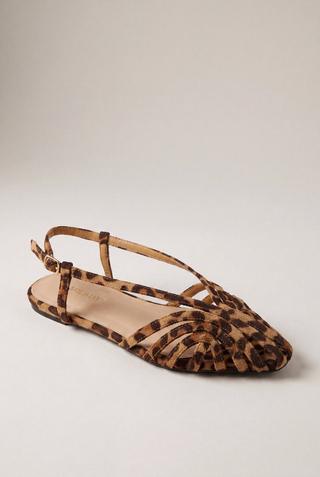 ANIMAL PRINT CAGED SANDALS