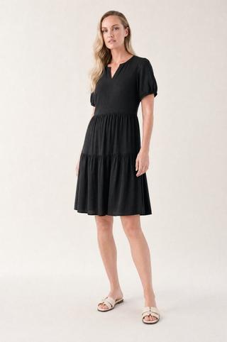 PEASANT DRESS BLACK