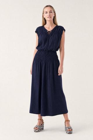 SHIMMER VOILE SKIRT NAVY