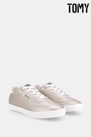 TOMY GOLD LACE UP PU SNEAKERS