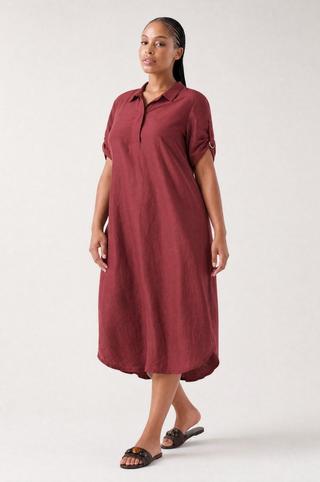 HENLEY DRESS BURGUNDY