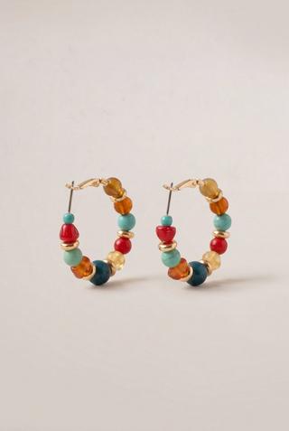 BEADED HOOP EARRINGS