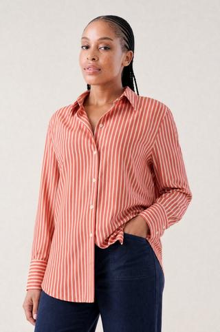 CORAL STRIPE SHIRT