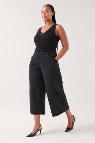WIDE LEG BENGALINE CROP