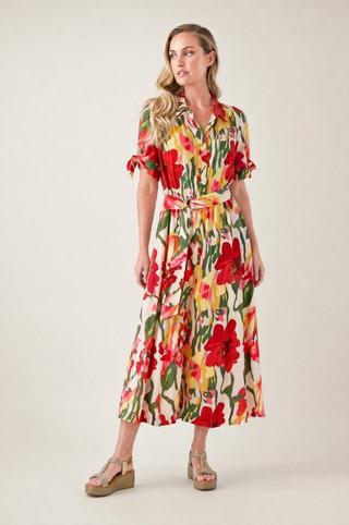 POPLIN SHIRT DRESS BOLD FLORAL