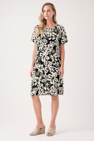 MONOCHROME FLORAL PRINT DRESS