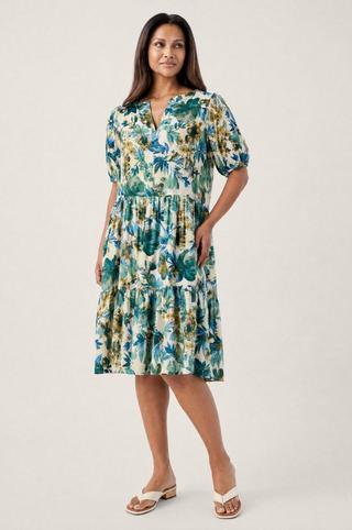 FLORAL PRINT PEASANT DRESS
