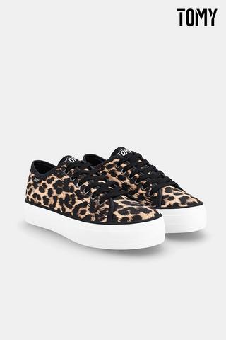 ANIMAL PRINT LACE UP SNEKAERS - Tomy
