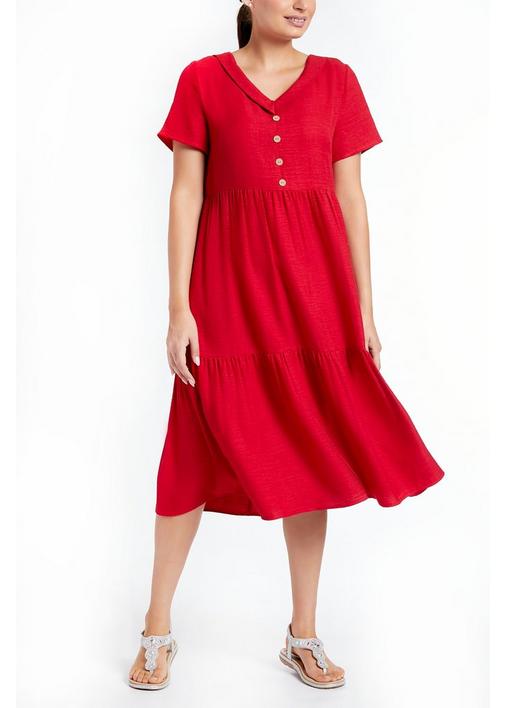 Red Tiered Dress Shop Women s Dresses Online MILADYS