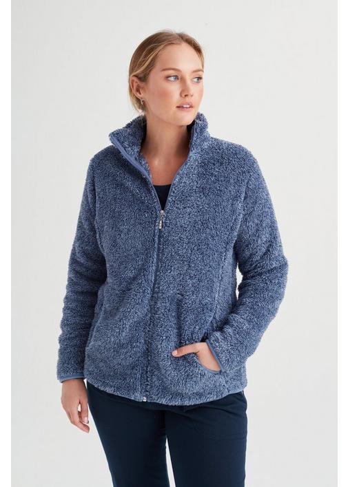 CORAL FLEECE ZIP THROUGH JACKET - 3XL - Periwinkle