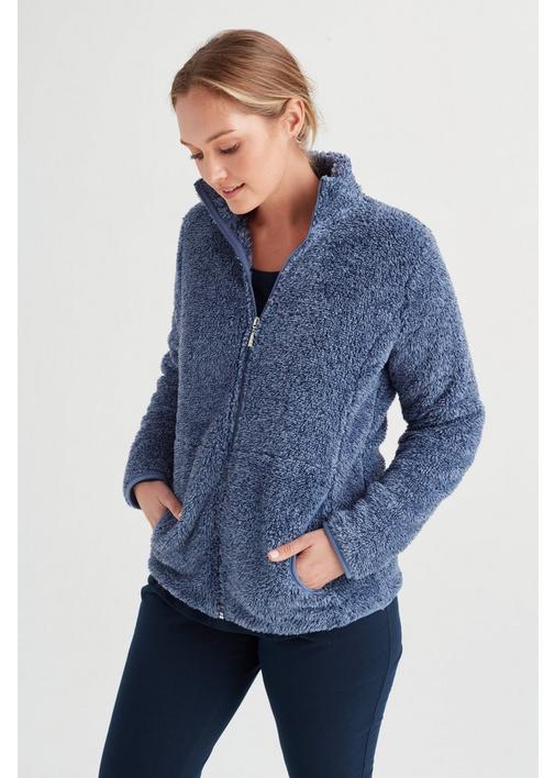 CORAL FLEECE ZIP THROUGH JACKET - 3XL - Periwinkle