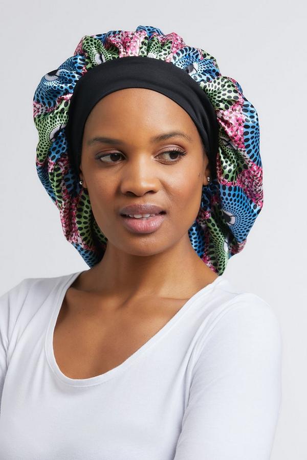 TRIBAL PRINT SATIN BONNET