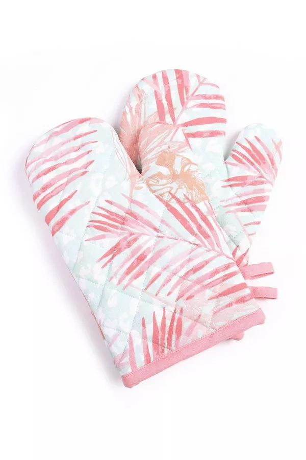 PALM PRINT OVEN GLOVES