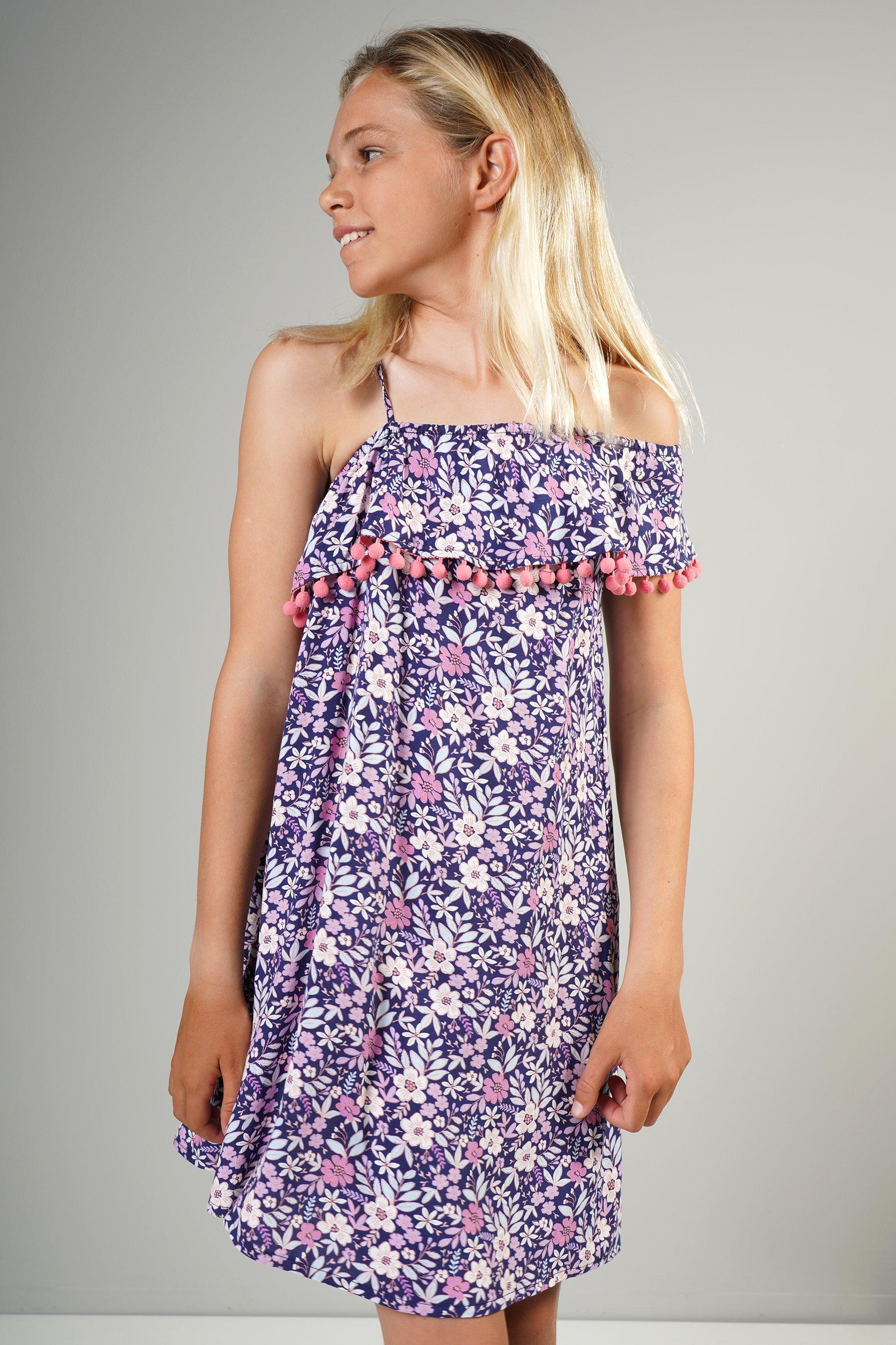 Pom Pom Striped Dress main image 1