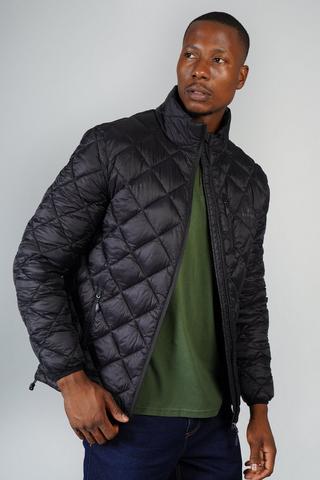 Black quilted puffer outlet jacket