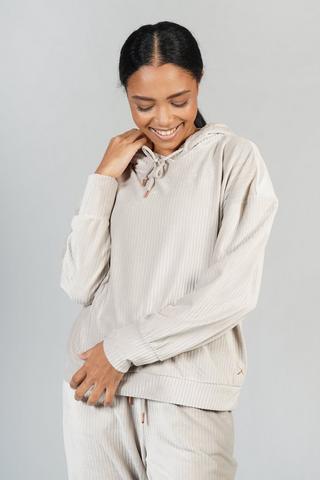 Velour Hooded Pullover