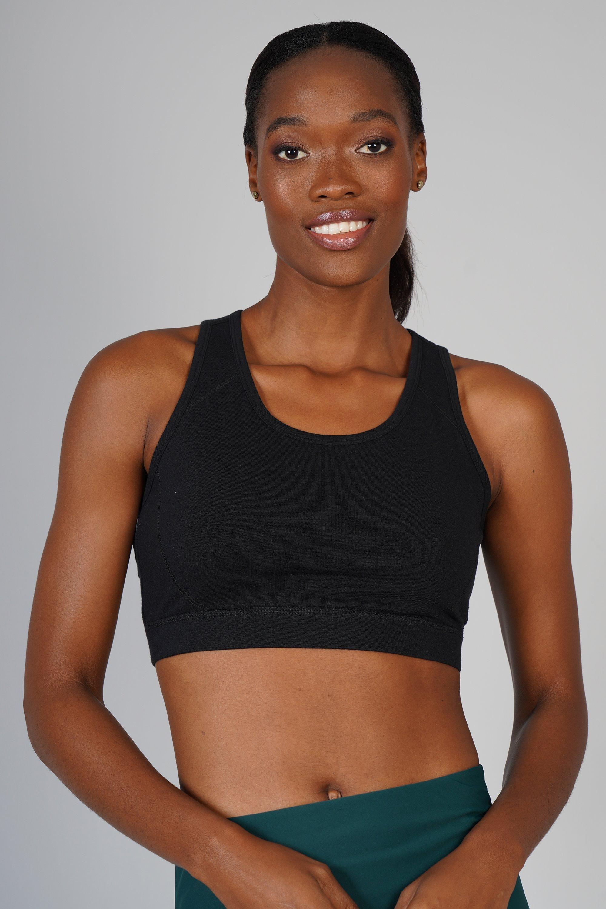 black sports crop top