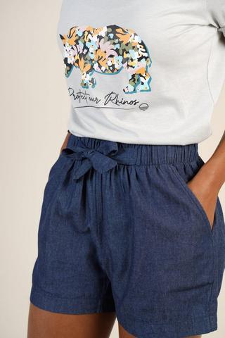 Chambray Paperbag Shorts