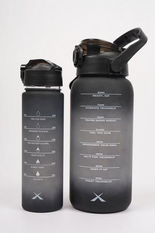 2-in-1 Water Bottle With Motivational Time Markers
