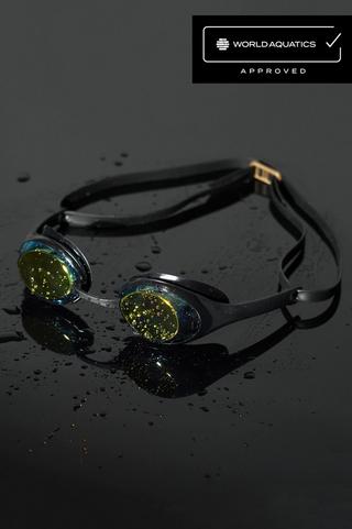 Elite Hydrodynamic Black Racer Swimming Goggles