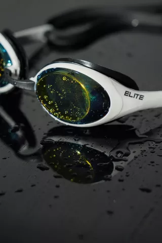 Elite Hydrodynamic Black Racer Swimming Goggles