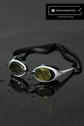 Elite Hydrodynamic Black Racer Swimming Goggles
