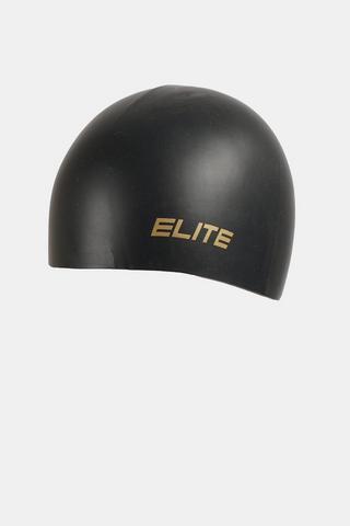 Elite Black Dome Swimming Cap