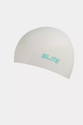 Elite White Dome Swimming Cap