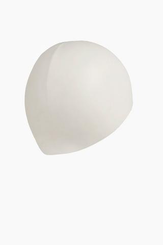 Elite White Dome Swimming Cap