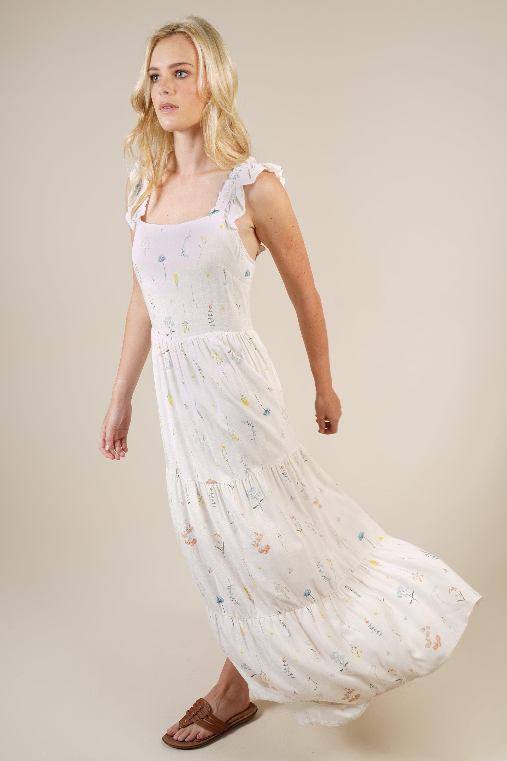 7200102 Multi Colour Side Drape Maxi Dress