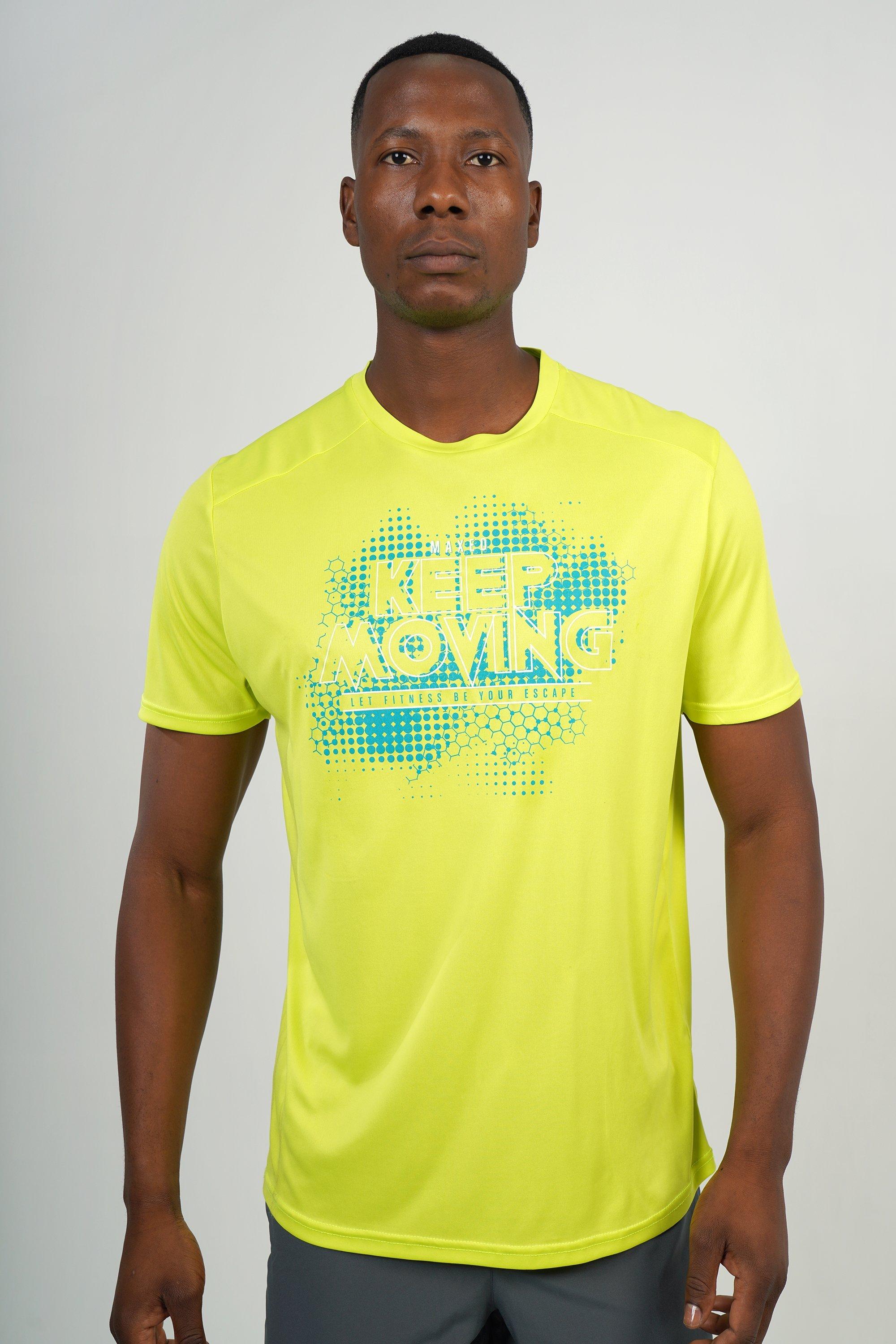 Neon Yellow Sports T-Shirt  Men's Activewear & Sportswear