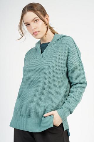 Knit Hooded Pullover