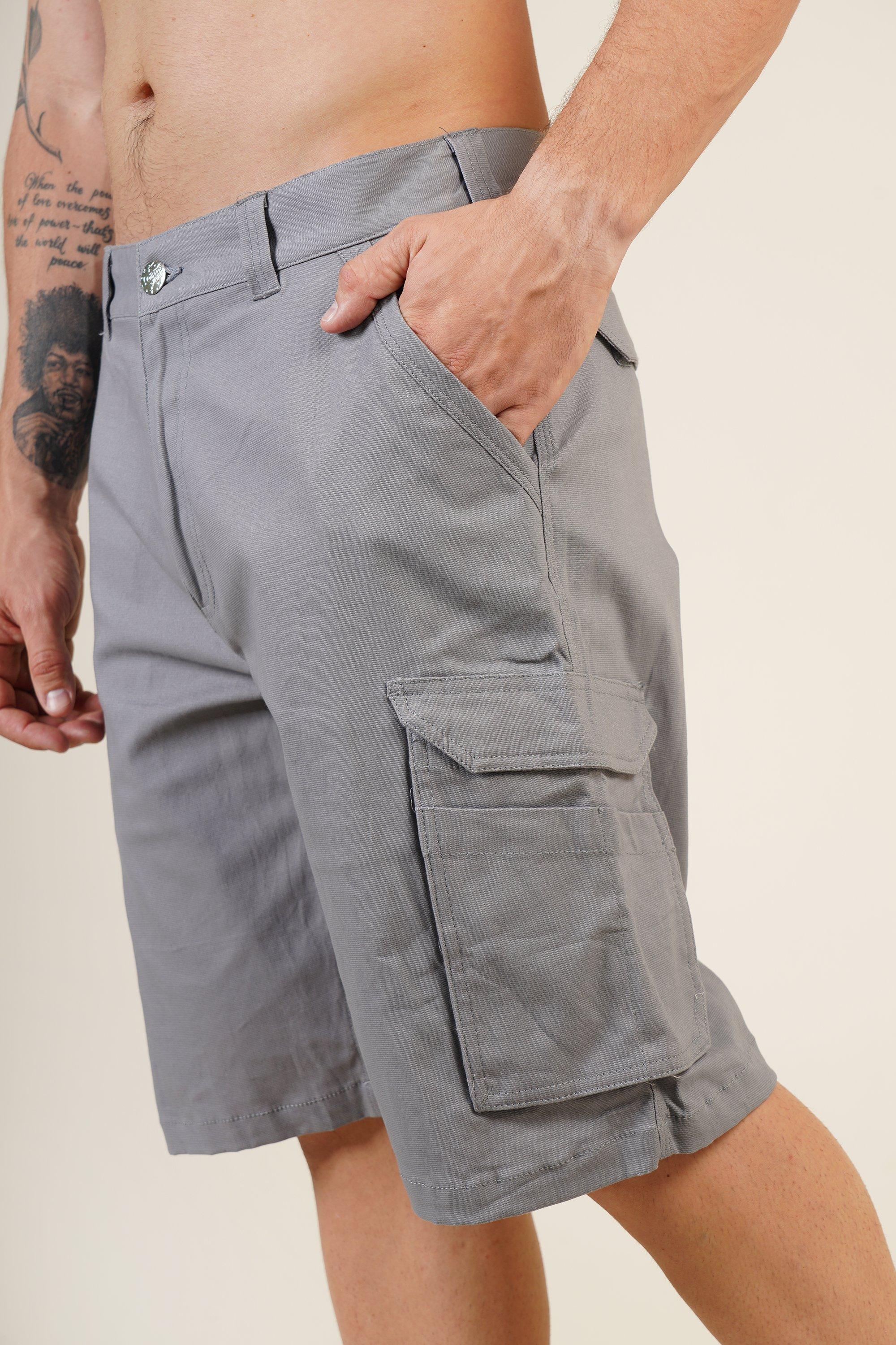 Cotton Cargo Shorts - Gray main image 1