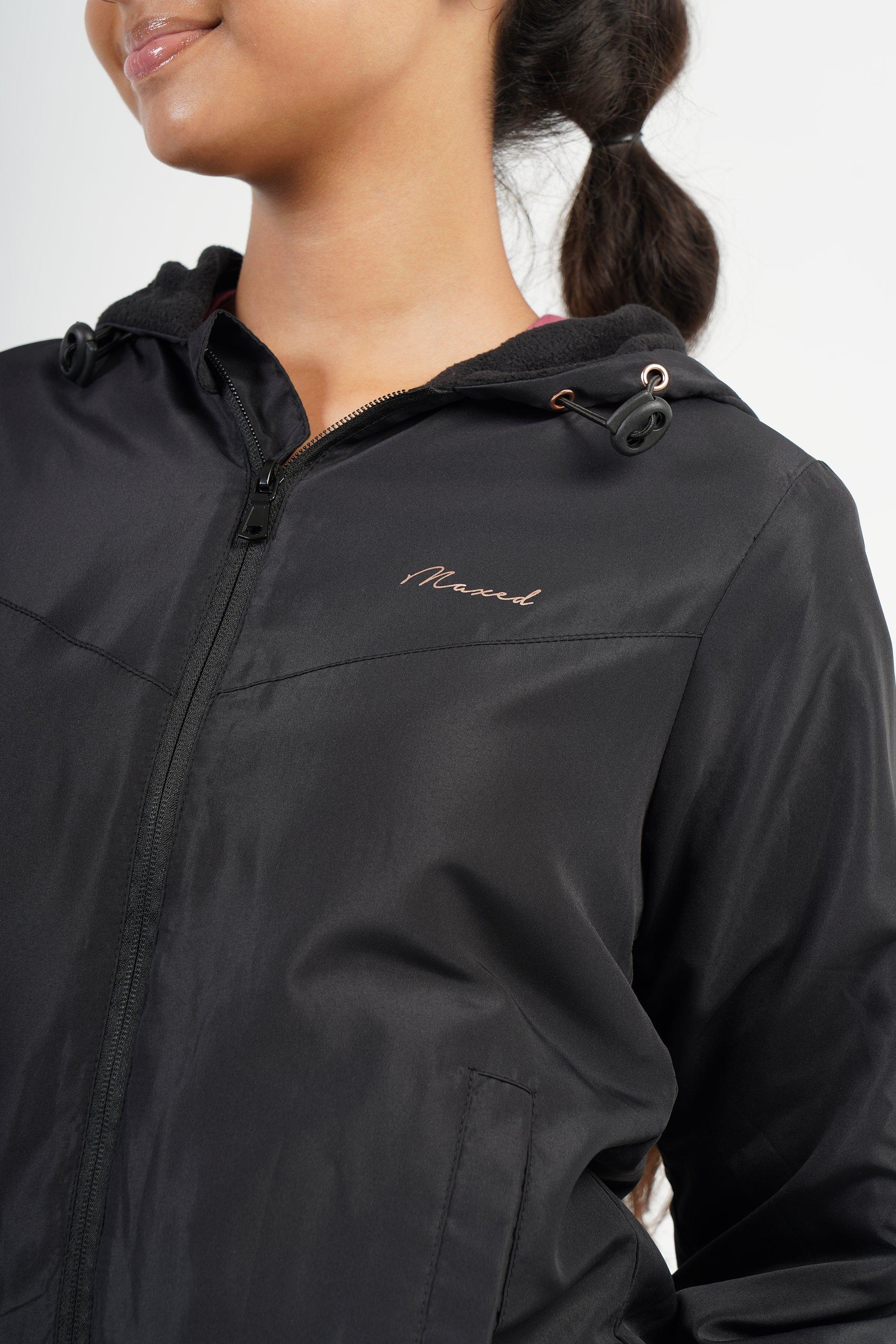 ジャケット・アウター PORK CHOP SATIN SPORTS JACKET BLACK Zip-through Shell Jacket
