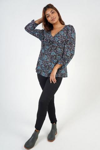 Print V-neck Top
