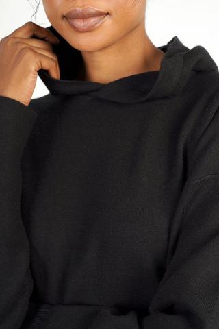 Knit Hooded Pullover