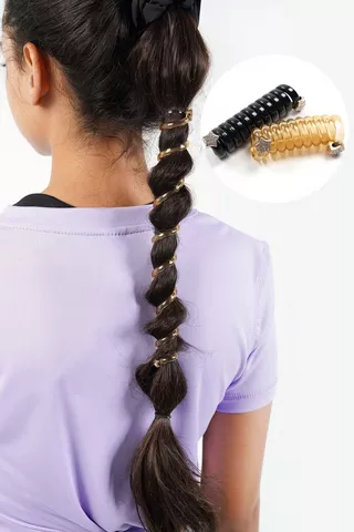 Spiral Elastic Hair Band - 2 Pack