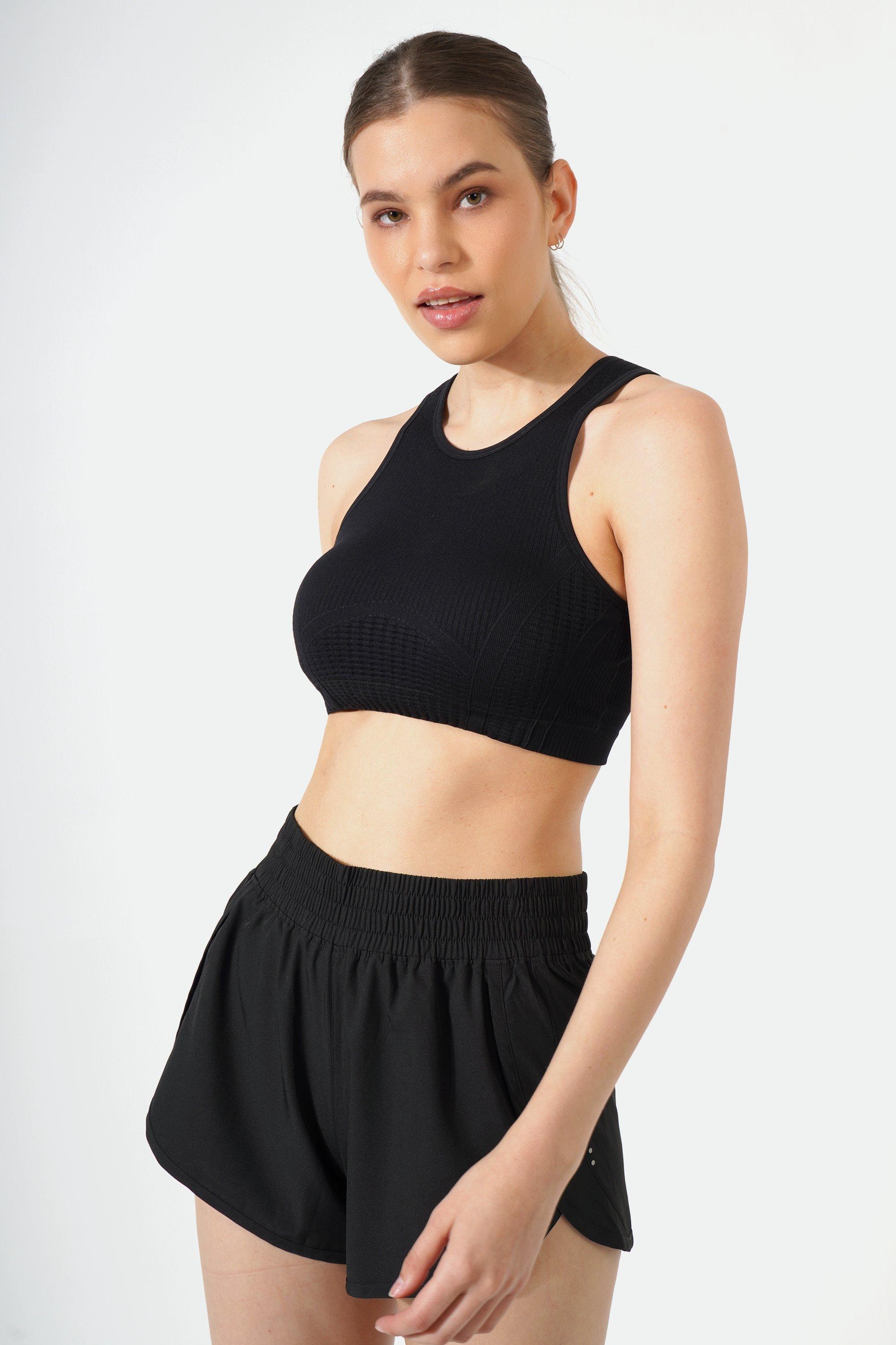 Elite Twist Crop Top Bra in White