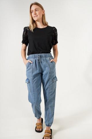 Denim Cargo Jeans