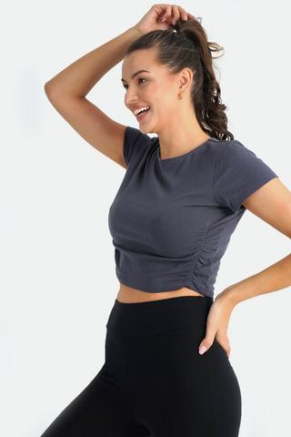 Ruched Cropped T-shirt