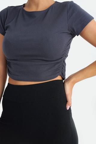 Ruched Cropped T-shirt