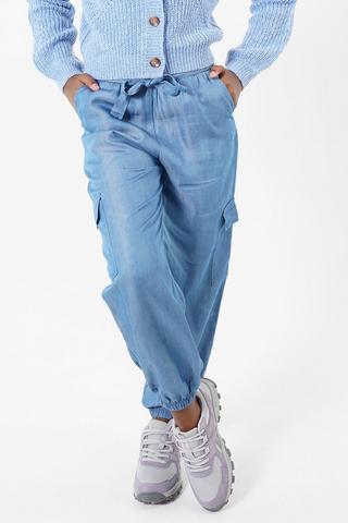 Chambray Cargo Joggers