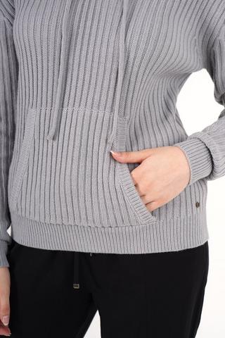 Knit Hooded Pullover