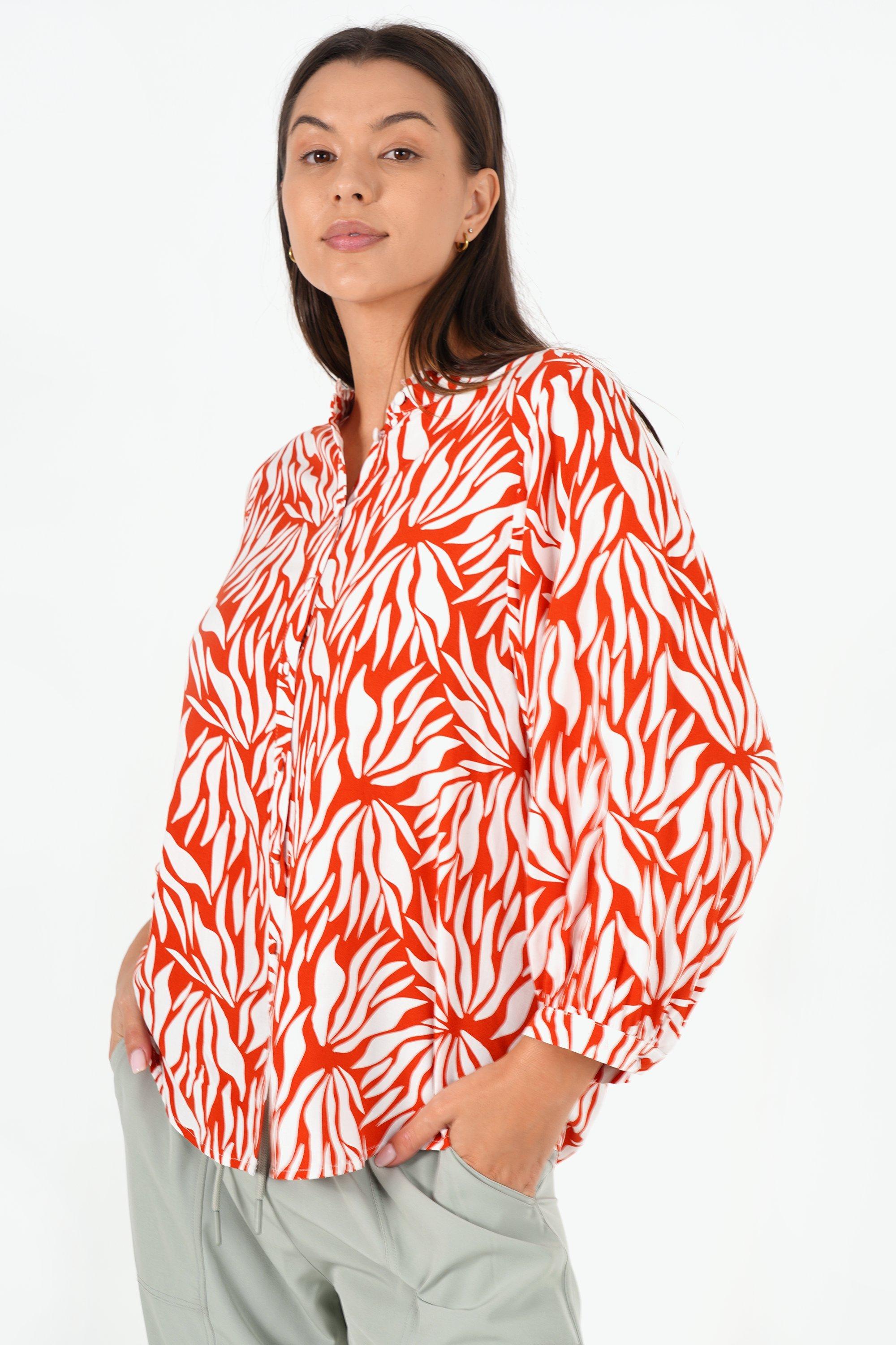 Drawstring One Shoulder Long Sleeve Blouse main image 1